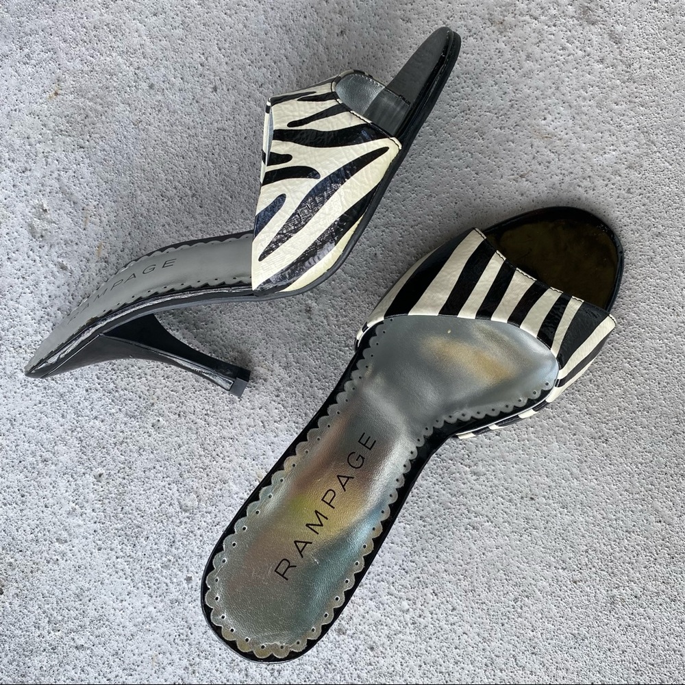 Rampage Y2k Black White Porsha Mule Heel 7.5